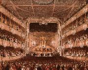 wolfgang amadeus mozart handel playing one of his organ concertos at the covent carden theatre in london. oil painting reproduction